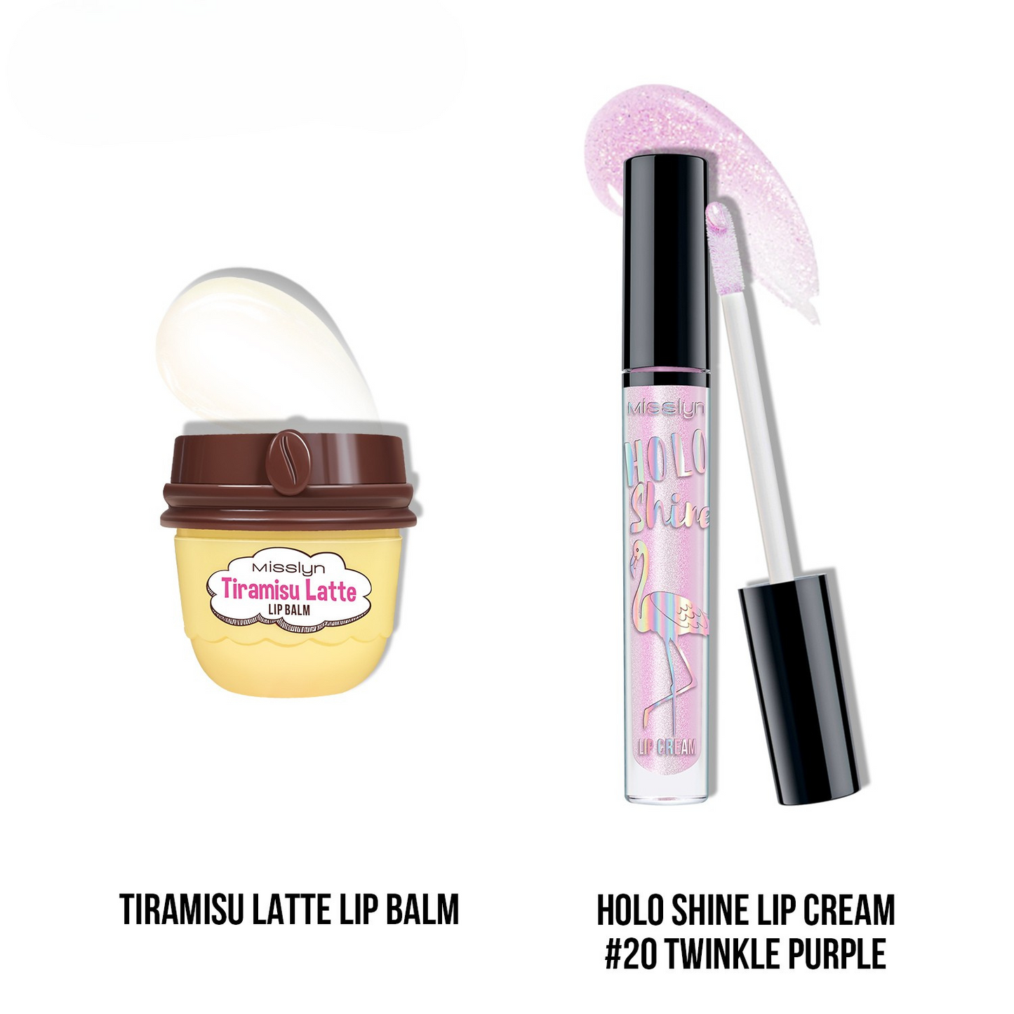 MISSLYN - HOLO SHINE LIP CREAM & TIRAMISU LATTE LIP BALM