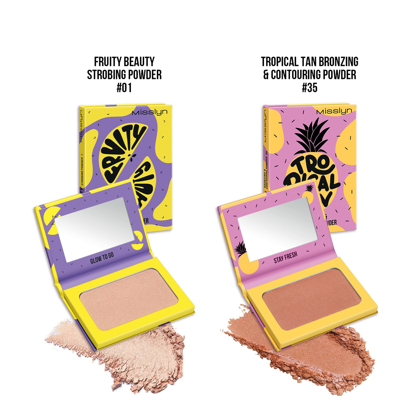 MISSLYN - FRUITY BEAUTY STROBING POWDER & TROPICAL TAN BRONZING AND CONTOURING POWDER
