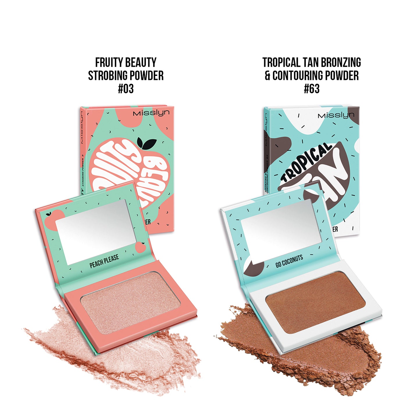MISSLYN - FRUITY BEAUTY STROBING POWDER & TROPICAL TAN BRONZING AND CONTOURING POWDER