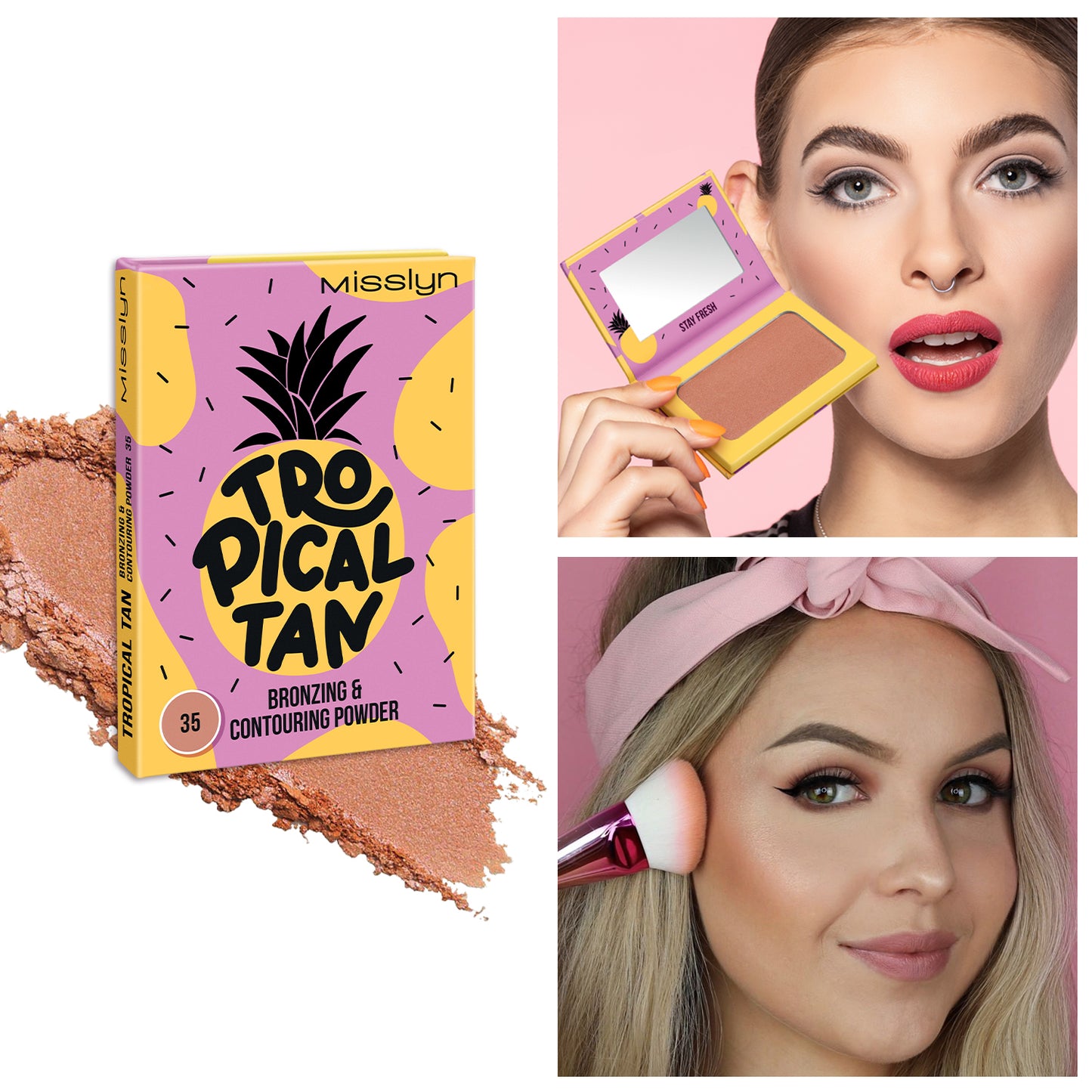 MISSLYN - FRUITY BEAUTY STROBING POWDER & TROPICAL TAN BRONZING AND CONTOURING POWDER