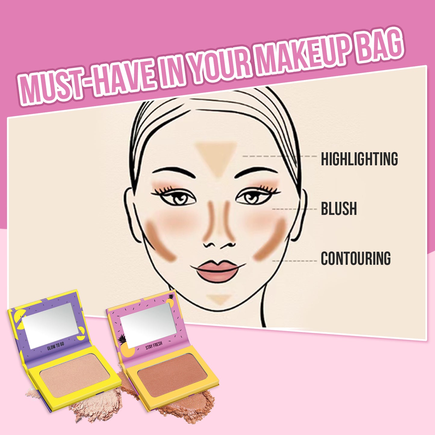 MISSLYN - FRUITY BEAUTY STROBING POWDER & TROPICAL TAN BRONZING AND CONTOURING POWDER