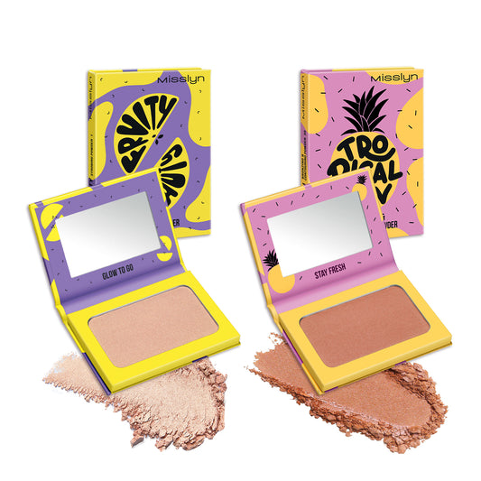 MISSLYN - FRUITY BEAUTY STROBING POWDER & TROPICAL TAN BRONZING AND CONTOURING POWDER