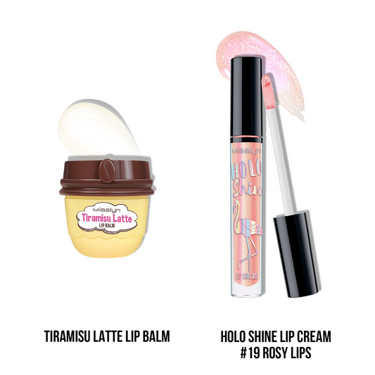 MISSLYN - HOLO SHINE LIP CREAM  & TIRAMISU LATTE LIP BALM