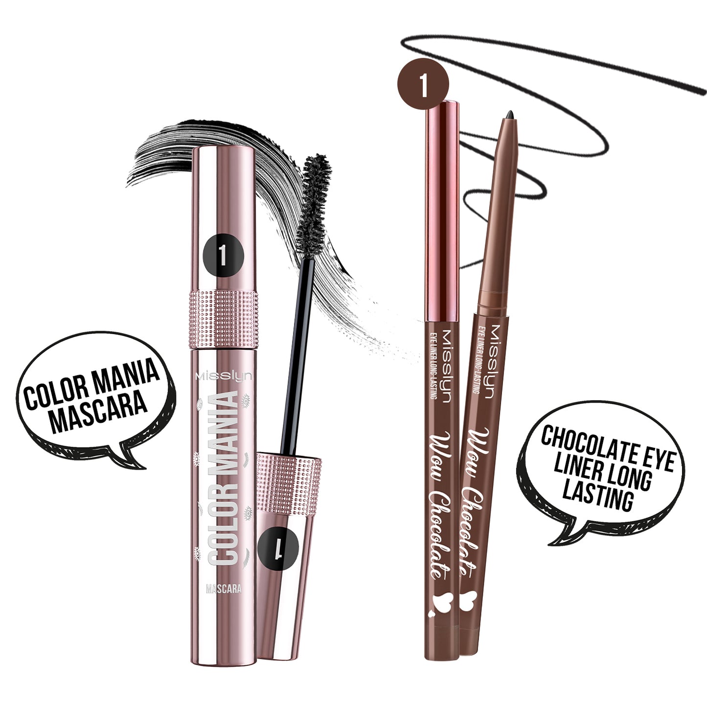 MISSLYN - COLOR MANIA MASCARA & CHOCOLATE EYE LINER