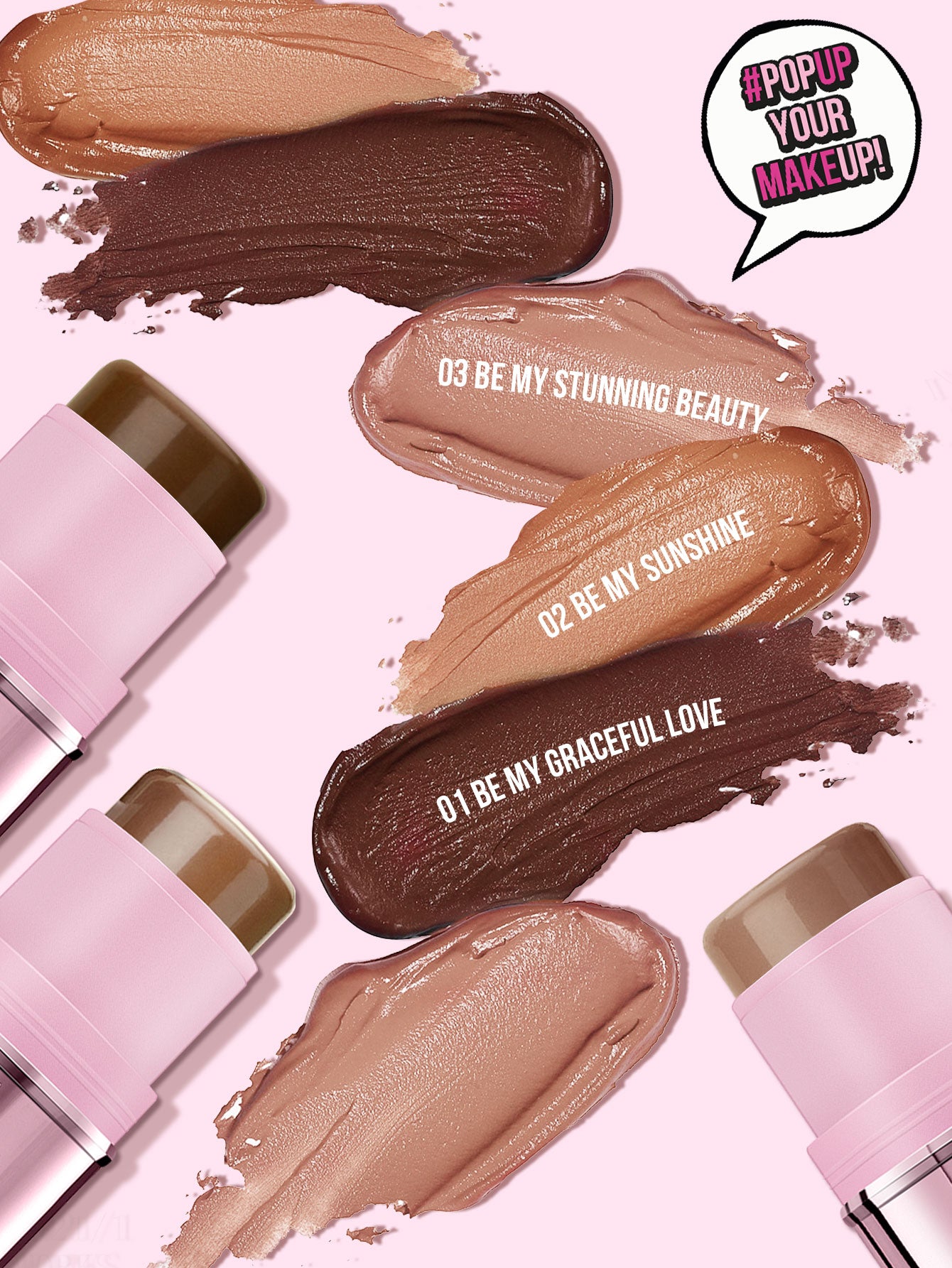TREAT ME SWEET POWDER BLUSH & PRETTY MERMAID RAINBOW HIGHLIGHTER & BEACH PLEASE! BRONZING & CONTOURING POWDER