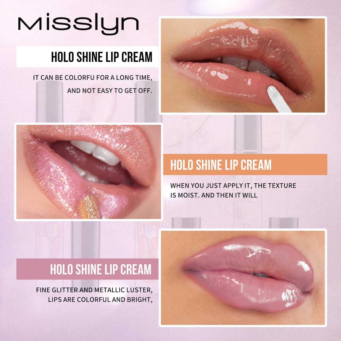 MISSLYN - HOLO SHINE LIP CREAM SET PEARL SHINE