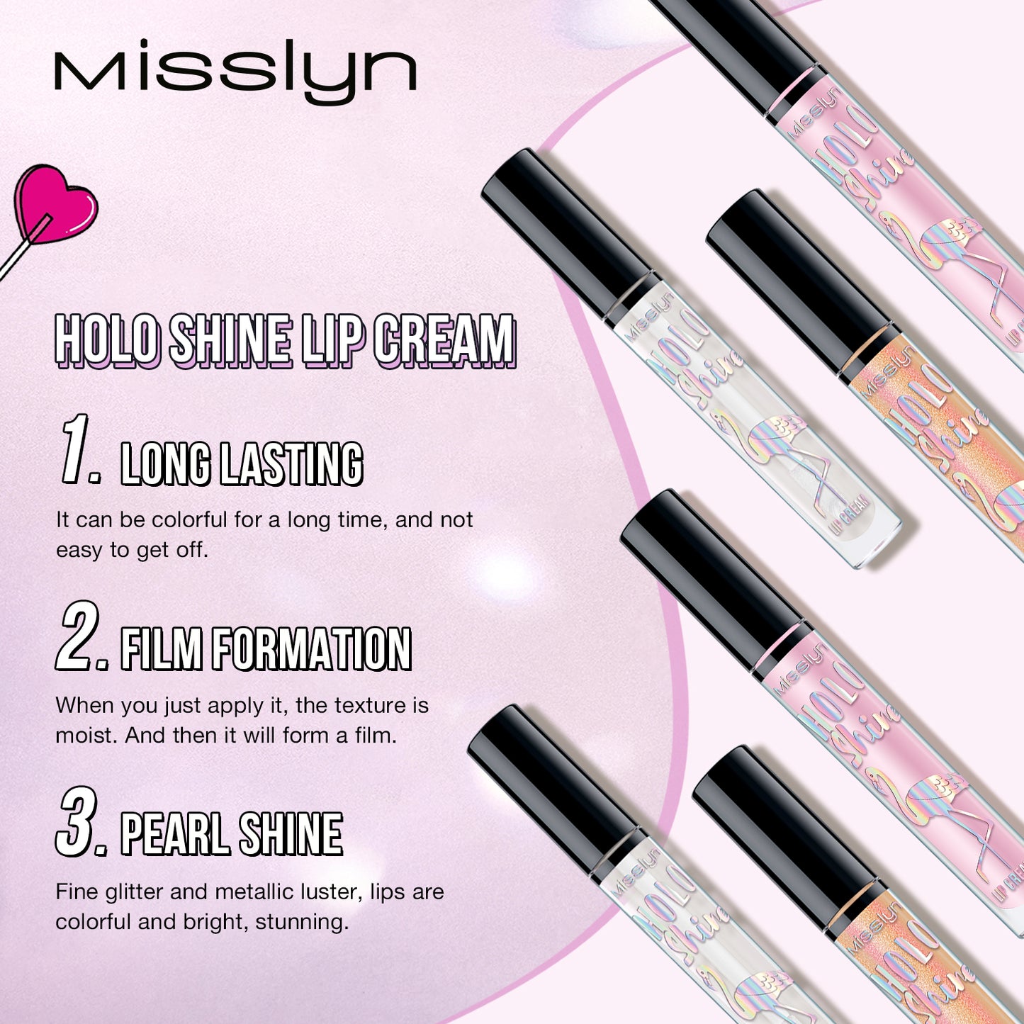 MISSLYN - HOLO SHINE LIP CREAM SET PEARL SHINE